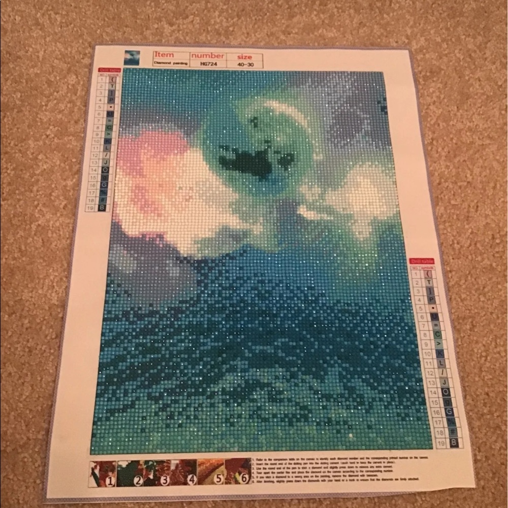 Set of 3 moons paintings